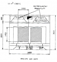 Shuttle kiln, gas heated