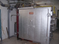 Shuttle kiln, gas heated