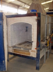 Chamber kiln, gas heated