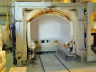 Shuttle kiln, gas heated, high temperature