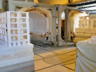 Shuttle kiln, gas heated, high temperature