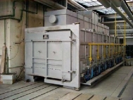 Shuttle kiln, gas heated