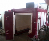 Shuttle kiln, 1,5 m³, gas heated, used