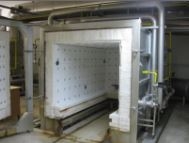 Shuttle kiln, gas heated, used