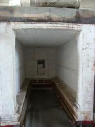 Shuttle kiln, gas heated, used