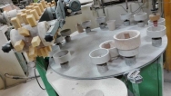 Douple cups line, with vacuum extruder, used