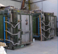 Shuttle kiln, 4 pieces, gas heated, 4 m³, used