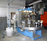 Glazing machine with 2 spraying machines, used